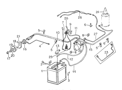 Ignition And Starting (S/N 200559 And Below) Diagram and Parts List for CADET85 (86-0340023U-0340025U-0340026U-0340029U-0340030U-0340032U-0340033U)(1975 & Since) Cub Cadet Lawn Tractor
